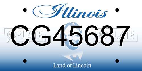 CG45687 Illinois License Plate