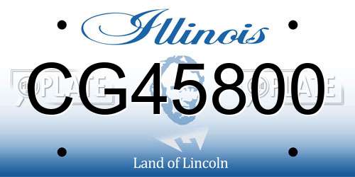 CG45800 Illinois License Plate
