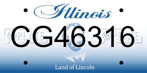 CG46316 Illinois License Plate