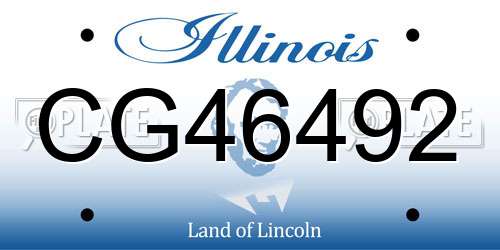 CG46492 Illinois License Plate
