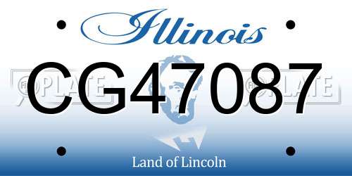 CG47087 Illinois License Plate