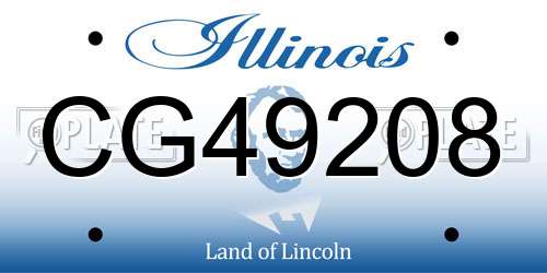 CG49208 Illinois License Plate