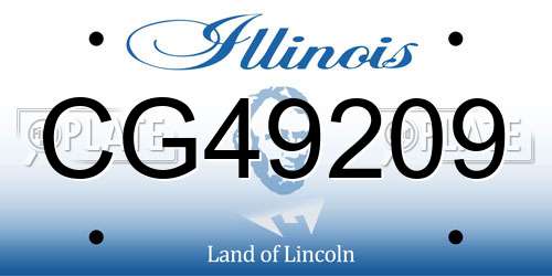 CG49209 Illinois License Plate