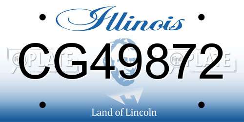 CG49872 Illinois License Plate