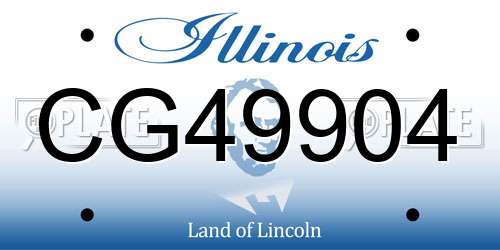 CG49904 Illinois License Plate