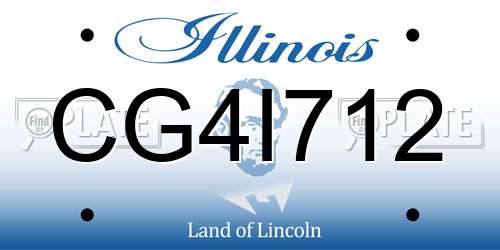 CG4I712 Illinois License Plate