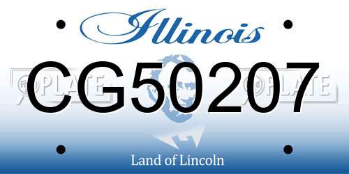 CG50207 Illinois License Plate
