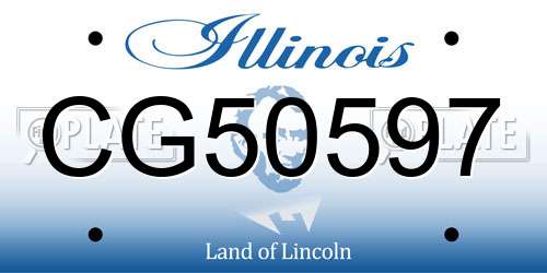 CG50597 Illinois License Plate