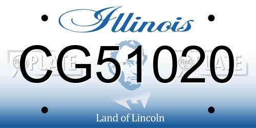 CG51020 Illinois License Plate