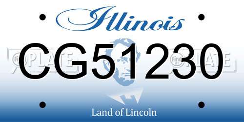 CG51230 Illinois License Plate