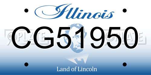 CG51950 Illinois License Plate