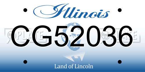 CG52036 Illinois License Plate