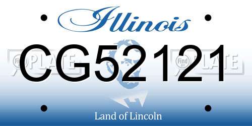 CG52121 Illinois License Plate