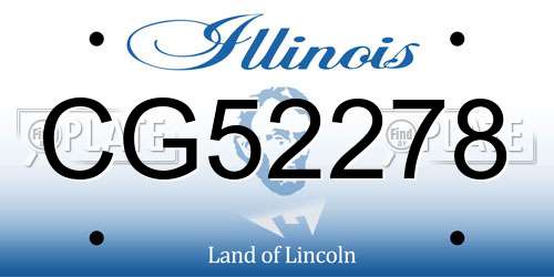 CG52278 Illinois License Plate