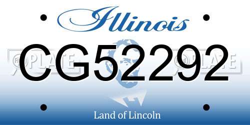 CG52292 Illinois License Plate