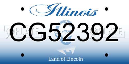 CG52392 Illinois License Plate