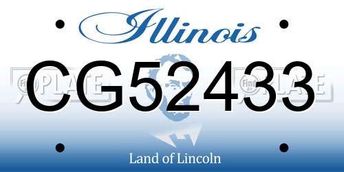 CG52433 Illinois License Plate