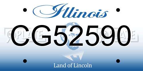 CG52590 Illinois License Plate