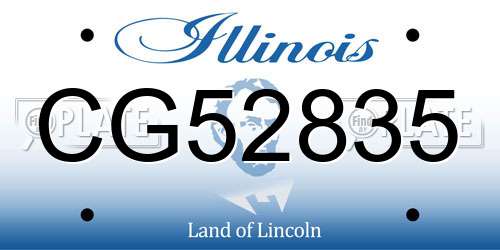 CG52835 Illinois License Plate