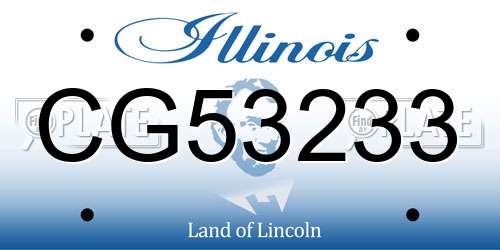 CG53233 Illinois License Plate