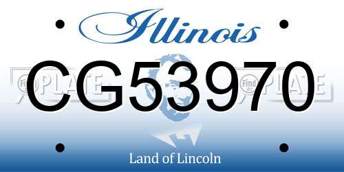 CG53970 Illinois License Plate