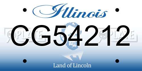 CG54212 Illinois License Plate