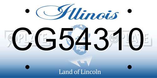 CG54310 Illinois License Plate