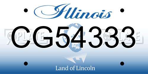 CG54333 Illinois License Plate