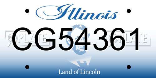 CG54361 Illinois License Plate