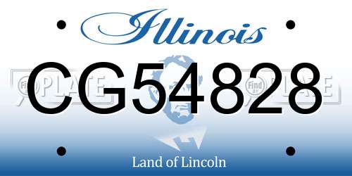 CG54828 Illinois License Plate