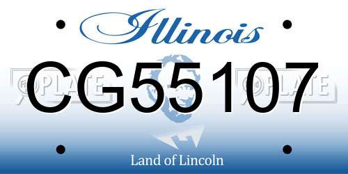 CG55107 Illinois License Plate