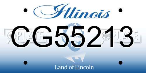 CG55213 Illinois License Plate