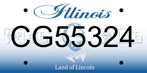 CG55324 Illinois License Plate