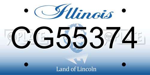 CG55374 Illinois License Plate