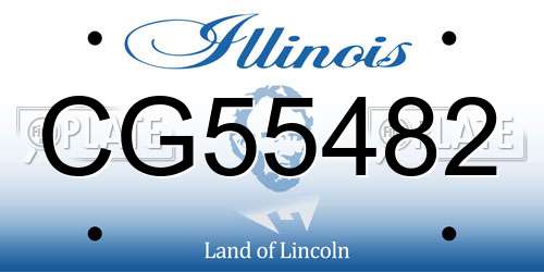 CG55482 Illinois License Plate