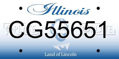 CG55651 Illinois License Plate