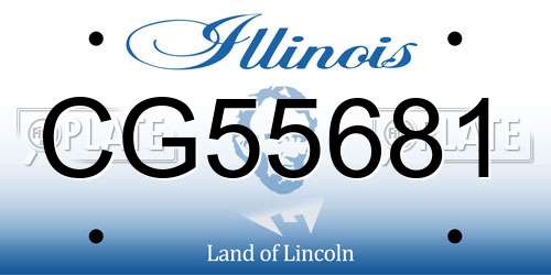 CG55681 Illinois License Plate