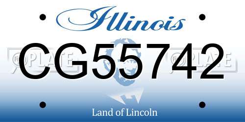 CG55742 Illinois License Plate