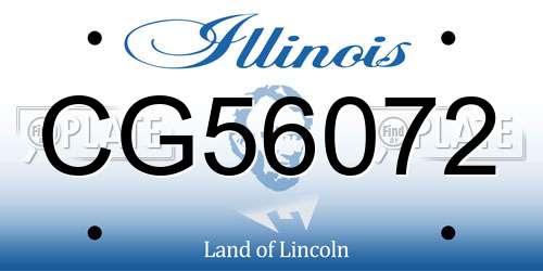 CG56072 Illinois License Plate
