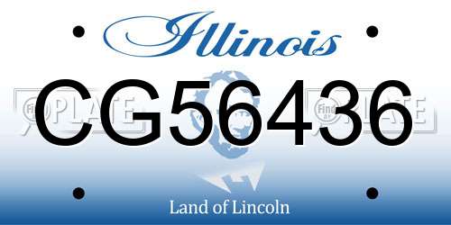 CG56436 Illinois License Plate