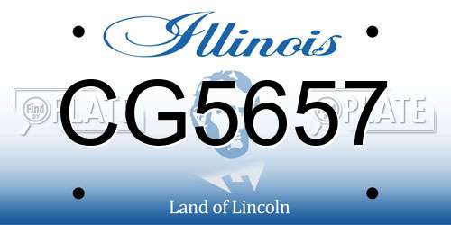 CG5657 Illinois License Plate