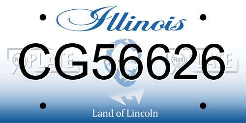CG56626 Illinois License Plate