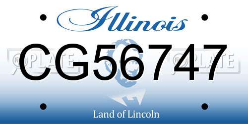CG56747 Illinois License Plate