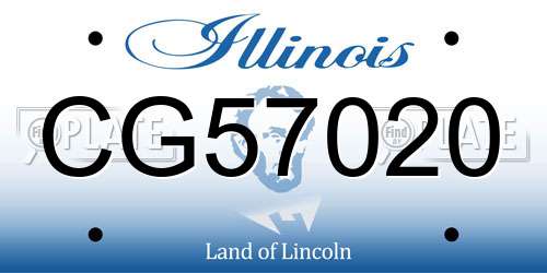 CG57020 Illinois License Plate