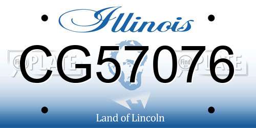 CG57076 Illinois License Plate