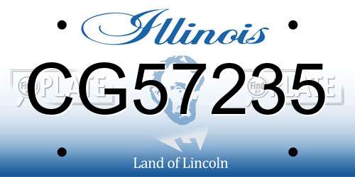 CG57235 Illinois License Plate