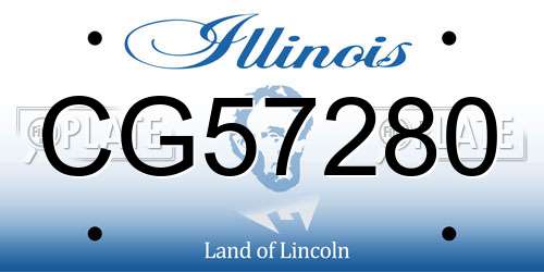 CG57280 Illinois License Plate