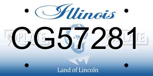 CG57281 Illinois License Plate