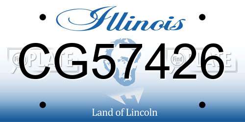 CG57426 Illinois License Plate