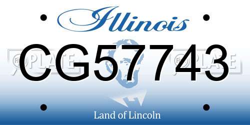 CG57743 Illinois License Plate